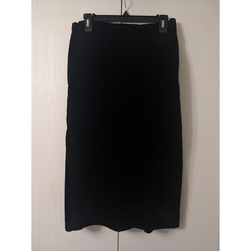 Jeri Marque Women's Black Velvet Elastic Waist Midi Size M - Picture 2 of 4